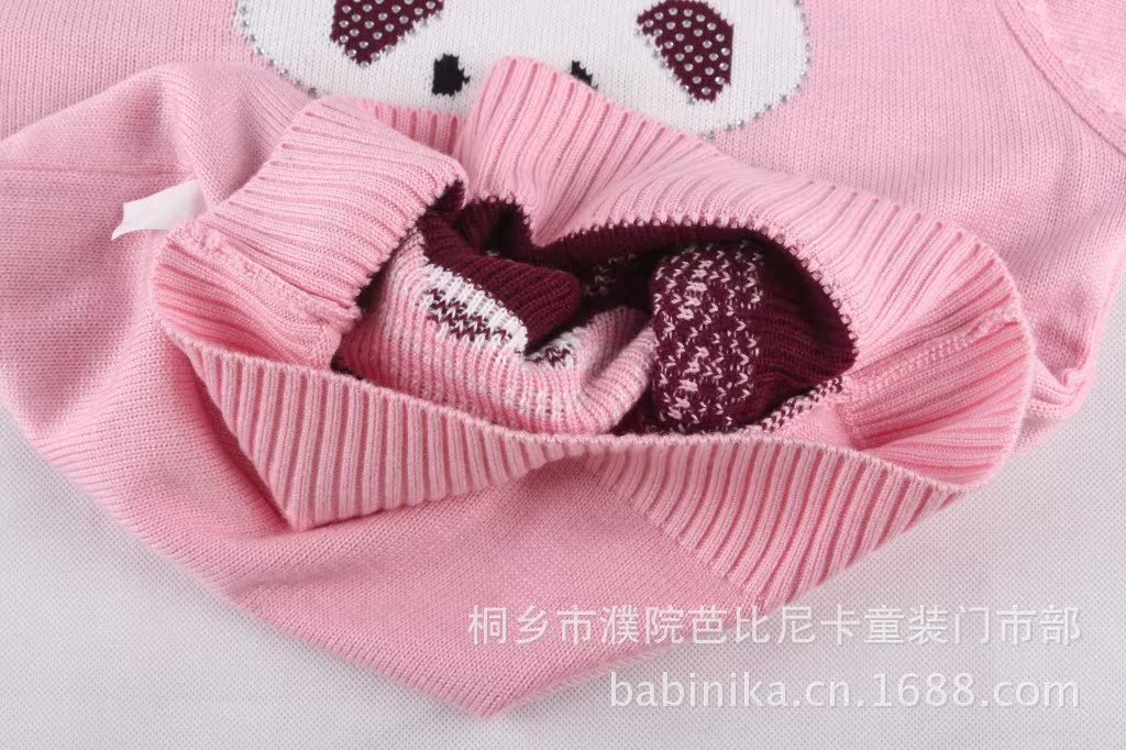 【儿童<em>毛衣</em>批发 卡通小<em>熊猫图案针织</em>衫 长袖加