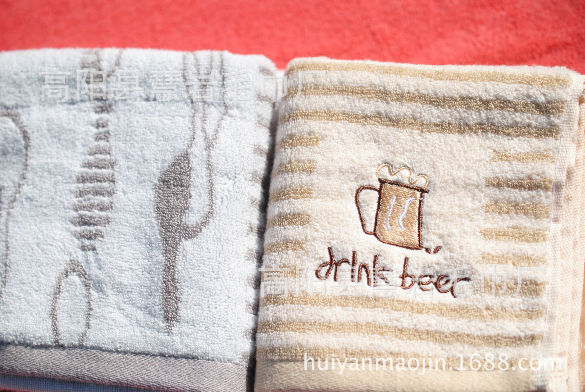 【厂家毛巾直销 高档系列 杯酒人生毛巾。 吸水