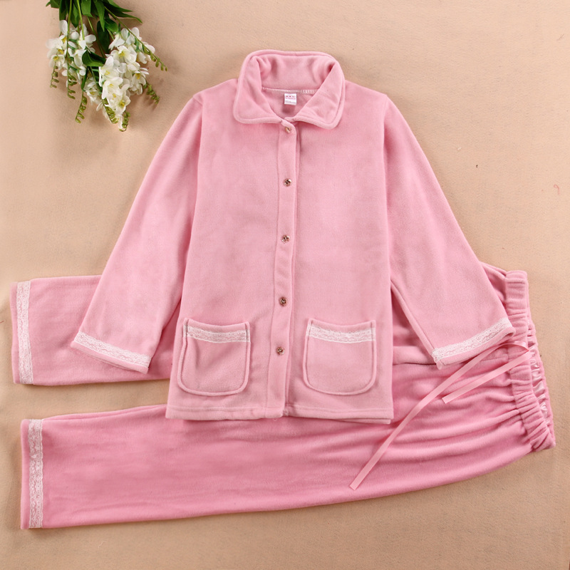<em>厂家批发</em>秋冬季中小童女童高档法兰绒家居服加