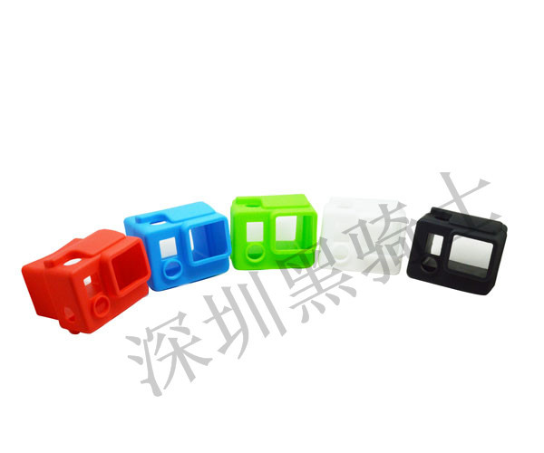 GP98 GoPro配件 Hero3+硅胶套 保护套 黑蓝绿