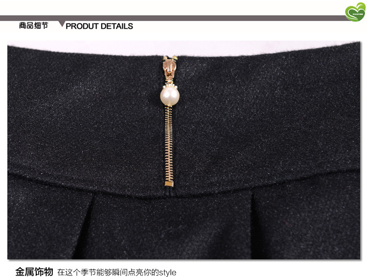 2014休闲珍珠拉链<em>短裤裙女秋冬</em>显瘦<em>厚</em>款假两