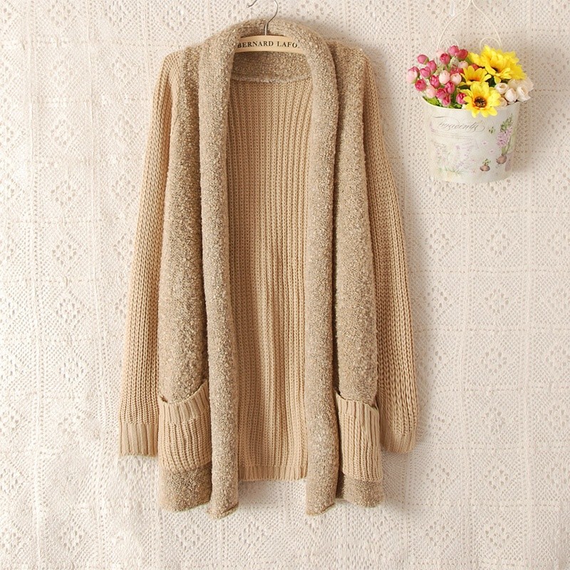 2013秋装新款韩版宽松<em>大码中长开衫针织</em>衫韩