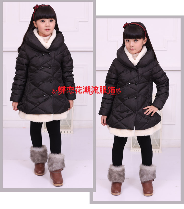 2013冬装韩版新款 正品<em>儿童羽绒服 女童</em>款 中长