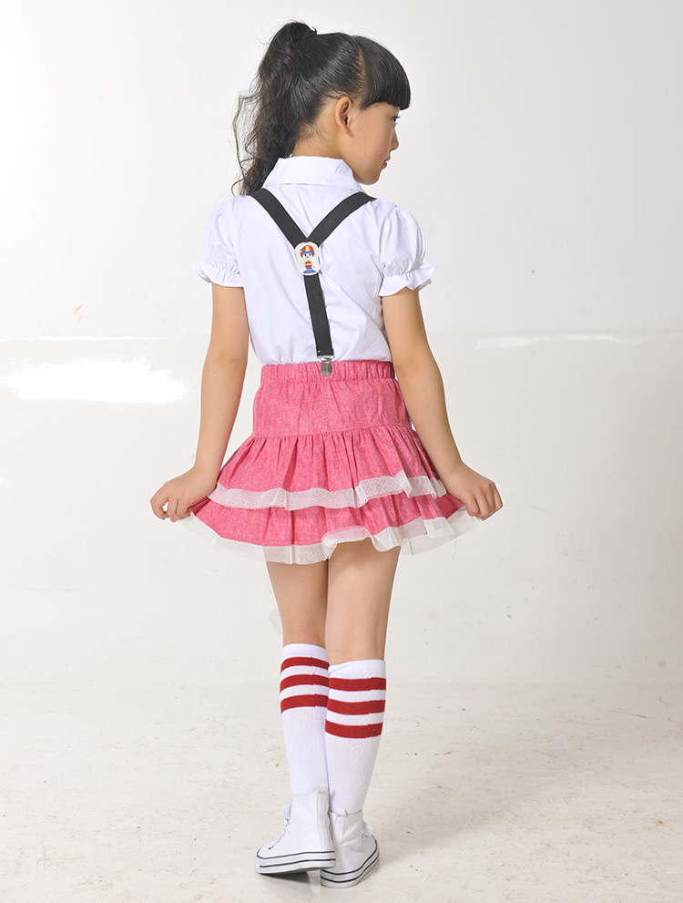 【学生校服批发 <em>男衬衫</em>背带<em>短裤</em>女衬衫短裙 带