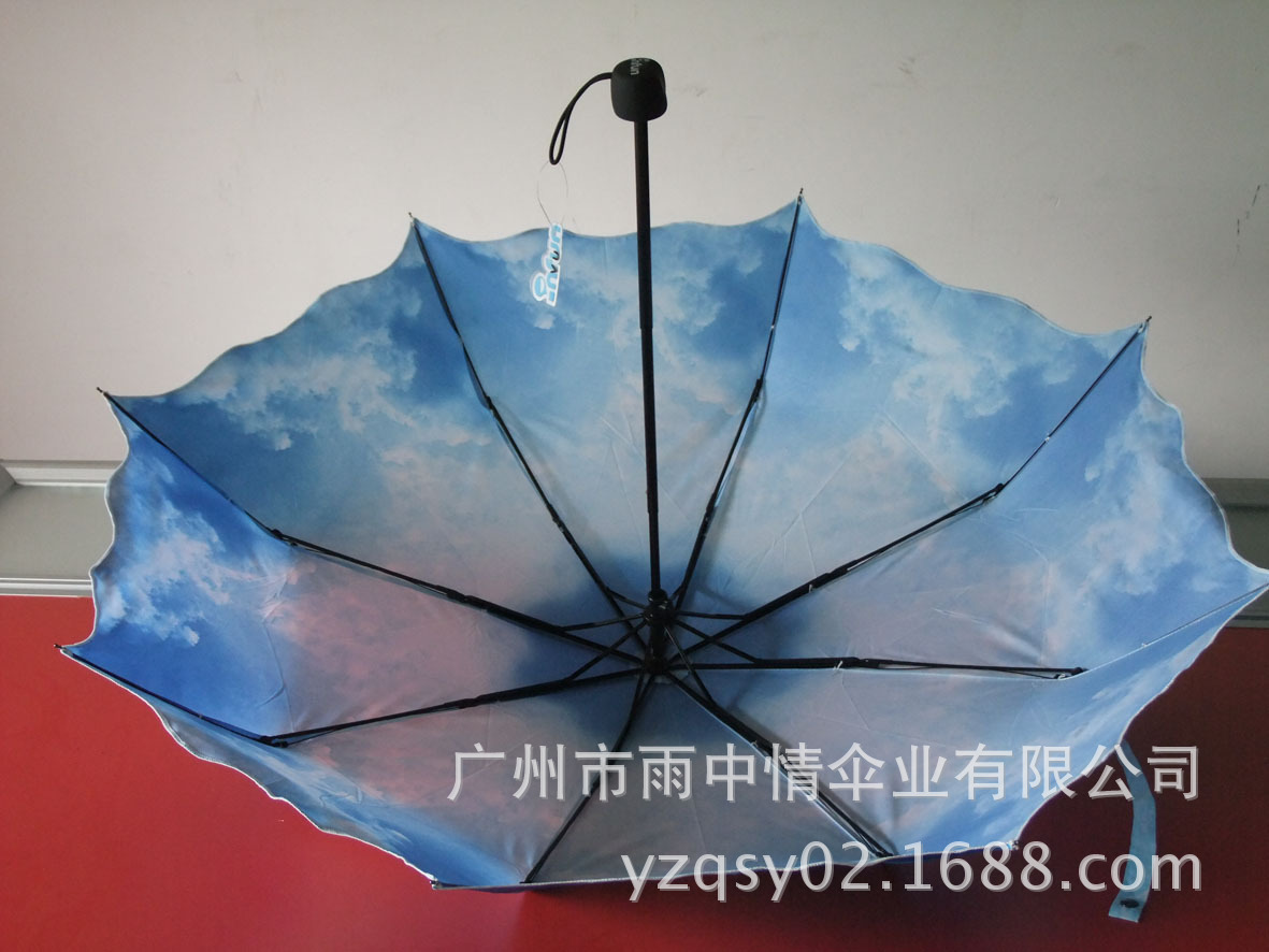 台风白云九合板倒杆雨伞/抗初中雨伞空乘,蓝天学蓝天图片图片