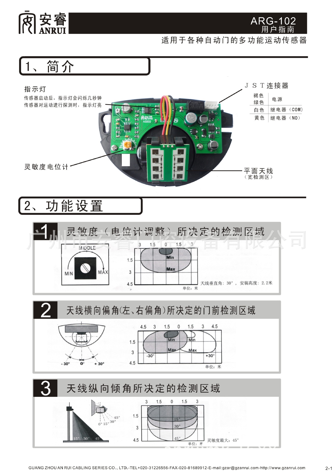主营自动门专用感应器 人体感应器 自动门感应探头 微波传感器