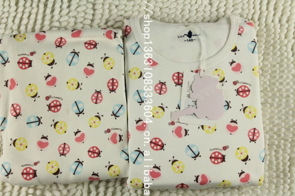 粒粒仔 女童鹿皮绒<em>秋衣秋裤女孩</em>全棉内衣纯棉