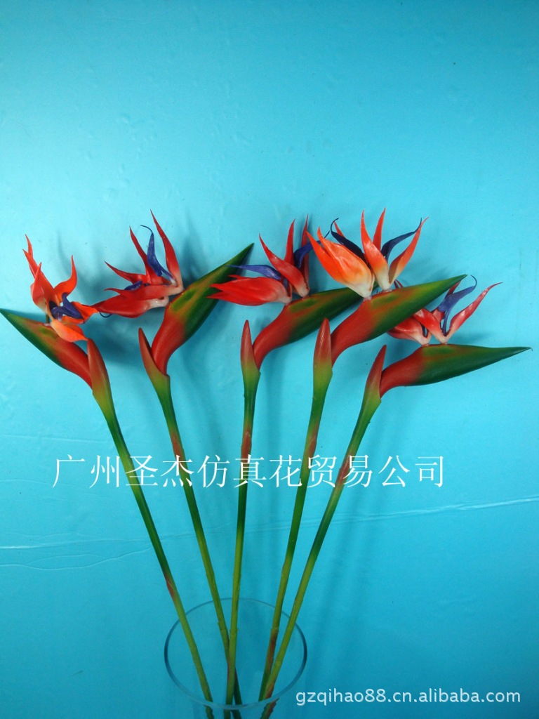 批发供应仿真小天堂鸟 塑胶天堂鸟 假花仿真花