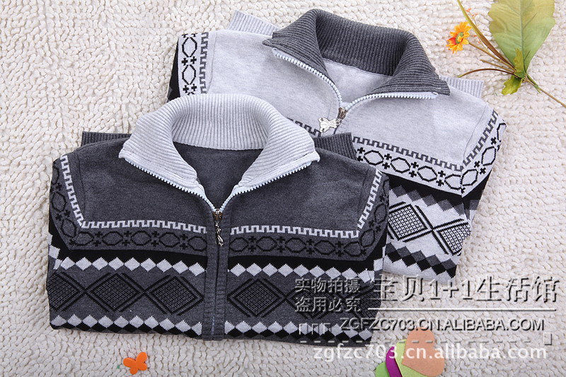 2013新品童装批发<em>针织衫儿童</em>毛衣 菱形<em>开衫</em>男