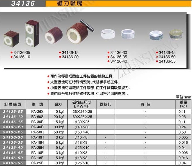 34136磁力吸块