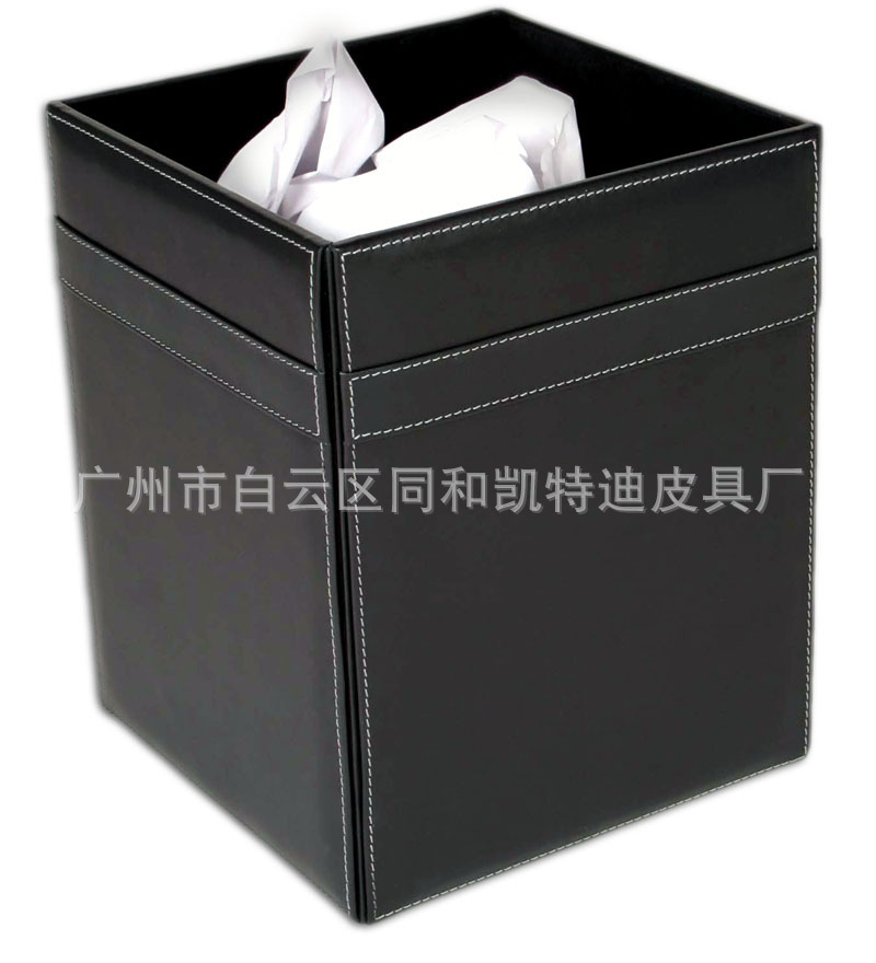 【高档酒店真皮垃圾桶 大容量五星垃圾箱 批发