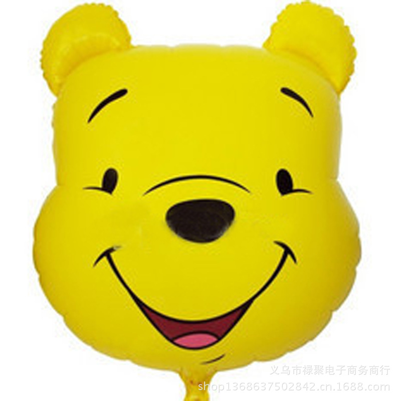 厂家直销特大号维尼熊头像铝膜气球尼龙膜气球