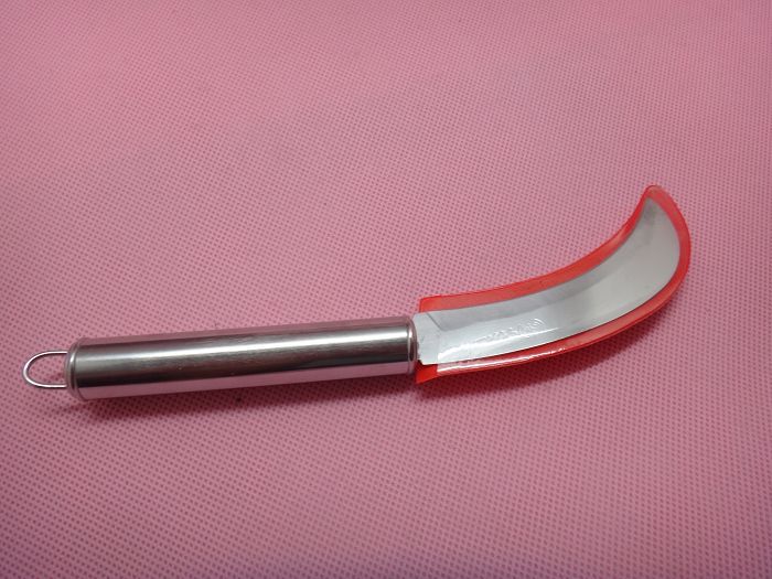 弯头塑料套水果刀 厨房小工具 2元产品 义乌2元