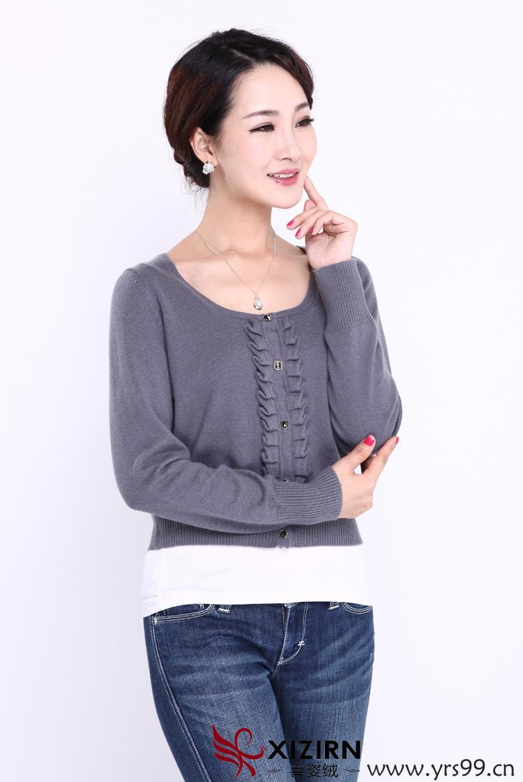 批发采购女式毛衣-女装<em>新款圆领开衫</em>门襟打折