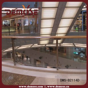 楼梯及配件-顶级国际商场玻璃栏杆,立柱钢板厚