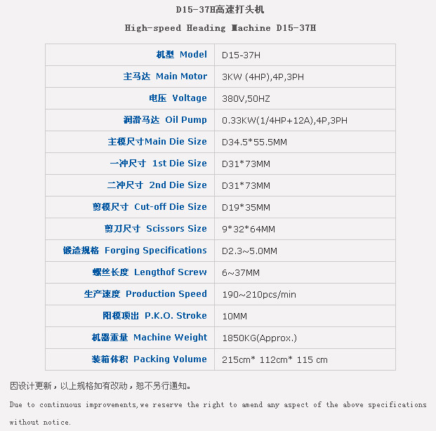 一模二冲打头机D15-37H高速
