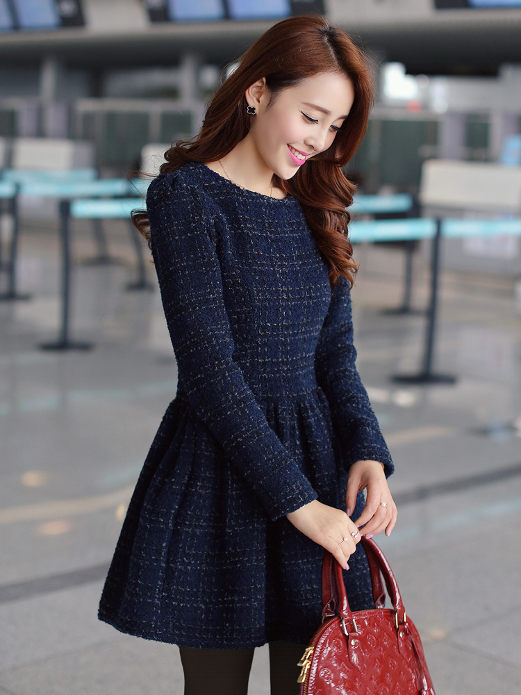 Autumn And Winter Fashion Women S One Piece Dress Full Sleeve Woolen Basic Skirt One Piece Dresses Dress Bohemian Fashionable Formal Dressesfashion Tops And Dresses Aliexpress