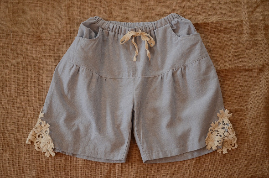 2014<em>女式休闲</em>裤<em>短裤</em>宽松花边裤头日系日单棉