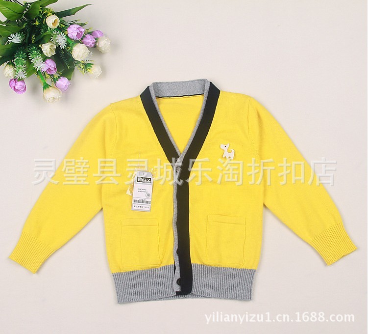 童<em>毛衣</em>-新款推荐 男童V领<em>开衫毛衣</em> 经典<em>门禁</em>毛