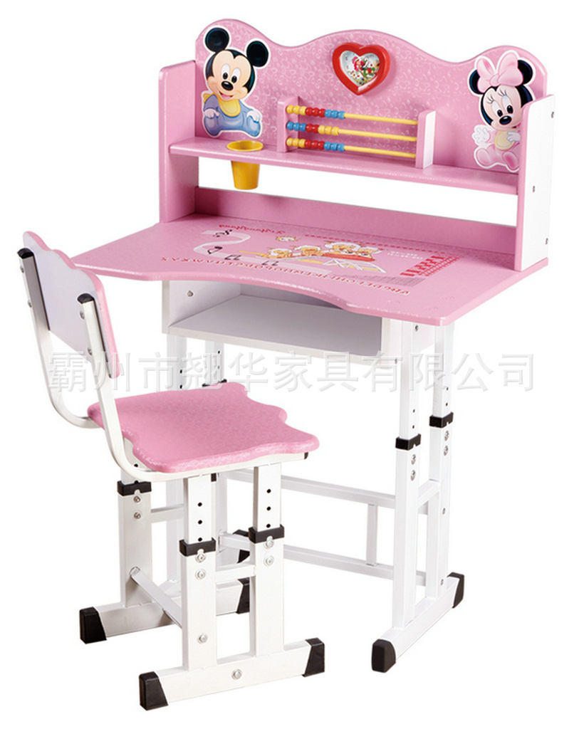 【厂家直销 可调节高度学习桌椅 儿童实木课桌