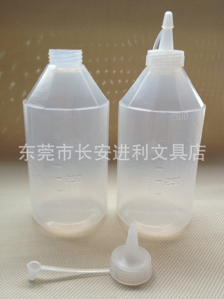 塑料瓶、壶-带盖点胶瓶奶嘴型滴胶瓶500ML双头水彩图片