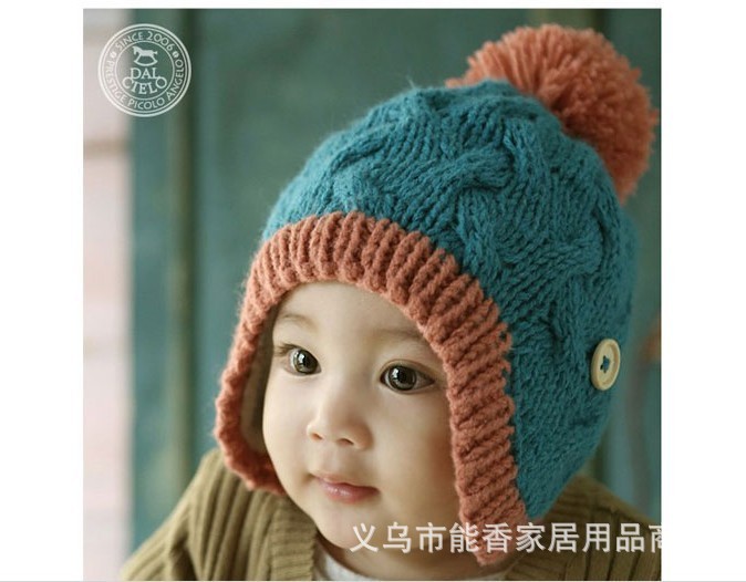批发采购帽子-冬季新款婴儿帽麻花童帽冬季护