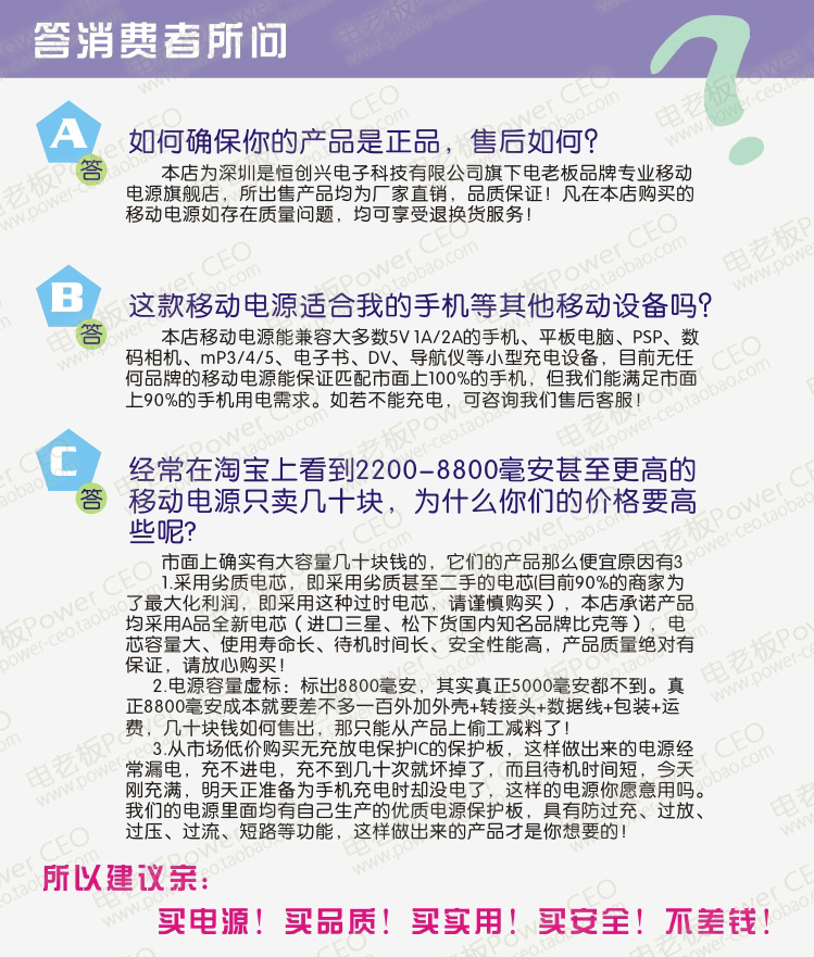 我們需回答顧客的幾個問題