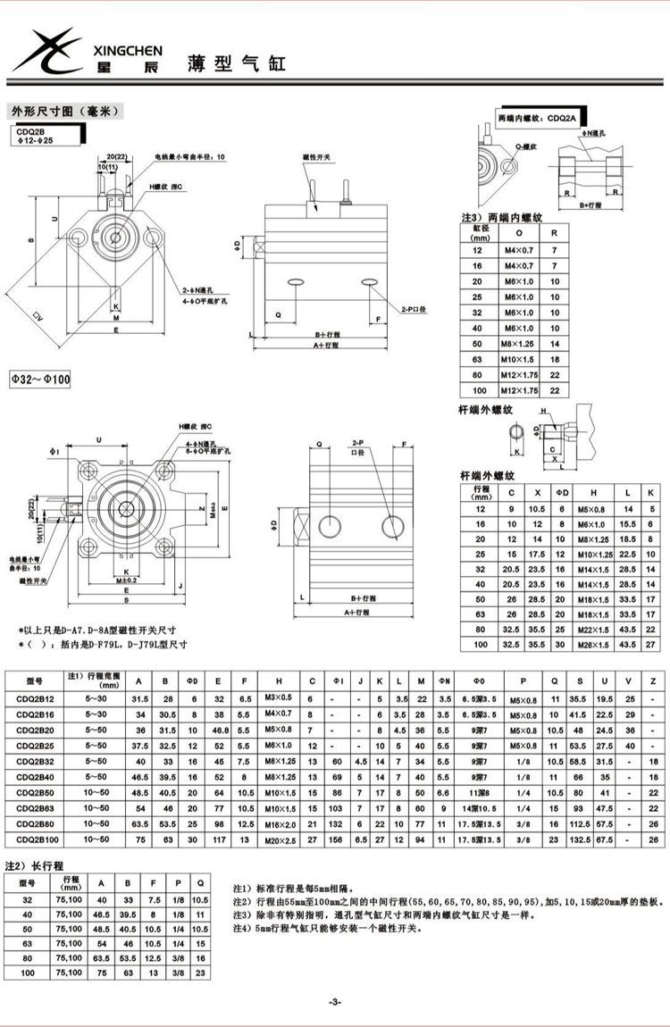 专业品质 供应smc可调行程气缸 cq2b 20-30薄型气缸