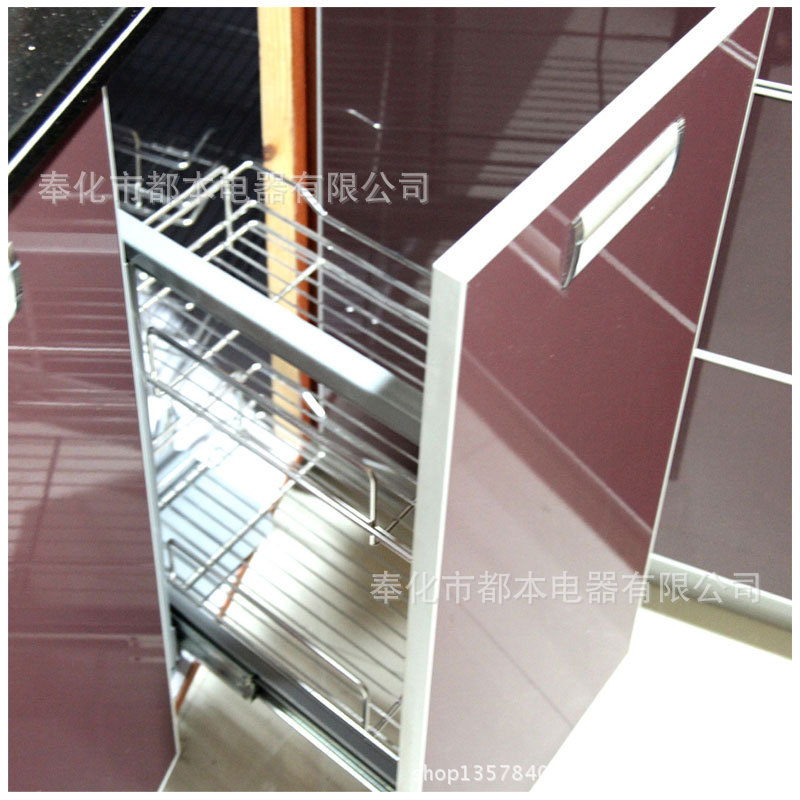 【上下联动】进口不锈钢厨房转角拉篮(火车头