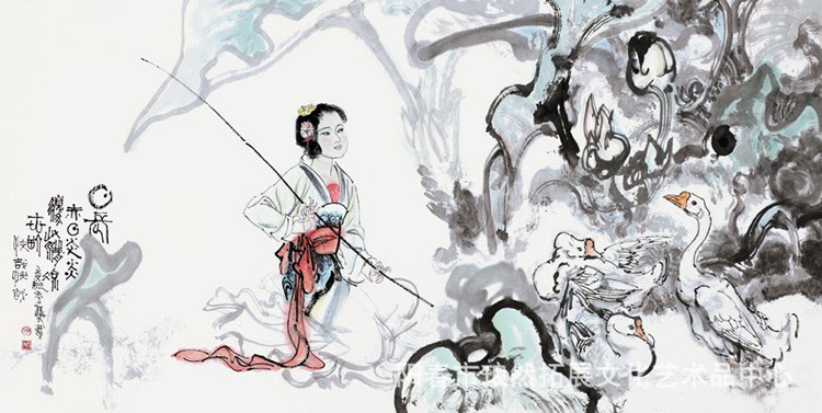 【作品名称:清凉世界著名陈略画手绘字画水墨