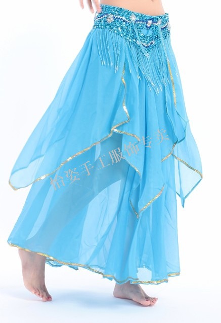 【怡<em>姿</em> <em>肚皮舞服饰</em>专卖 经典雪纺裙 金边四片裙