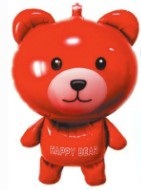厂家批发happy bear 宝宝熊小熊 维尼熊气球 红色小熊气球编辑