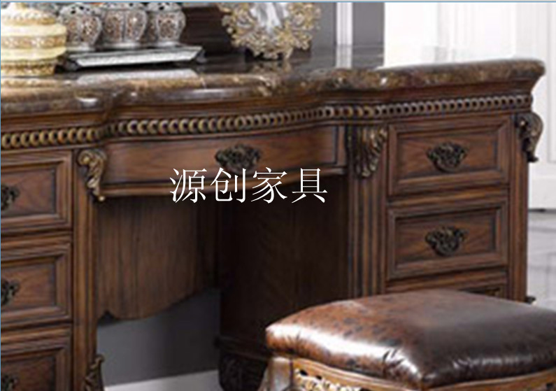 实木台面定制家具/欧式大理石欧美圆妆台/法式家具城家具图片