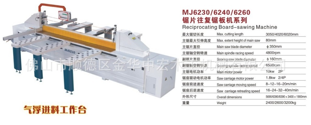 MJ6230往复锯板机