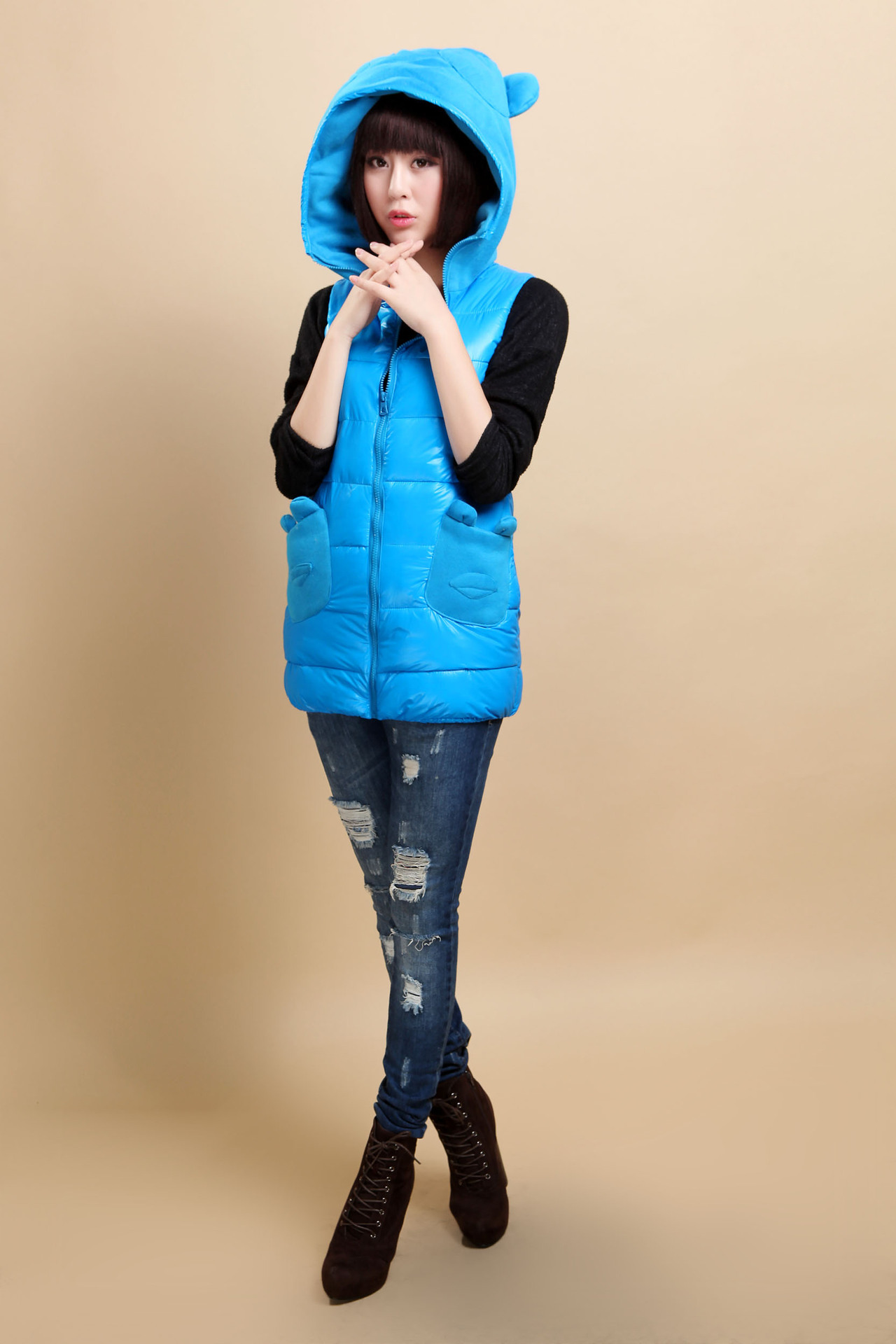 【2013秋<em>冬季</em>羽绒<em>棉衣马甲</em>女装中长款韩版修