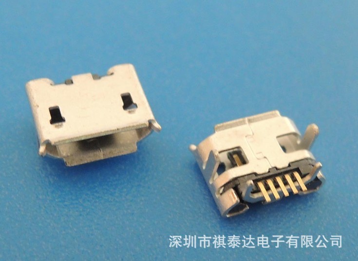MICRO USB B型SMT小牛长针长1.2母座QTD-U