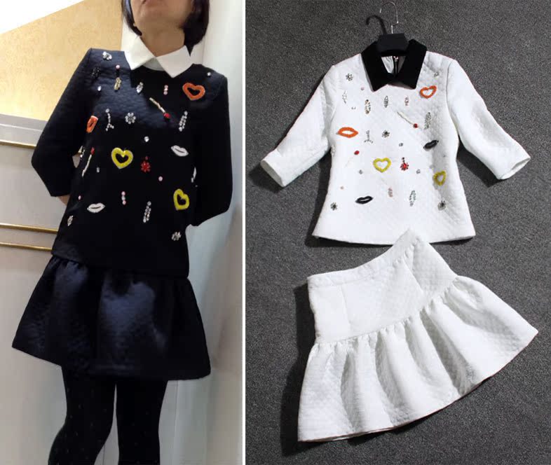 欧洲站<em>女装批发</em>代理 欧美2014<em>春装</em>新款钉珠时