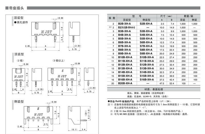 B6B-XH-A 圖紙