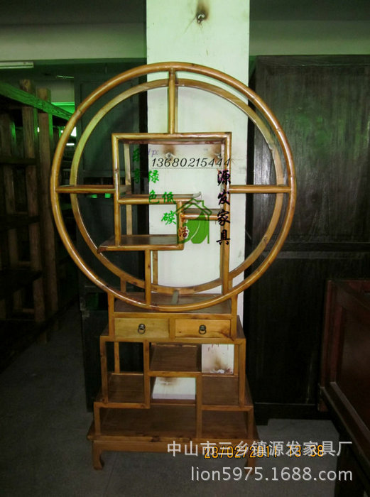 YF0748柏木博古架 小型博古架 花架 瓷器架 古董架 原木 源发家具