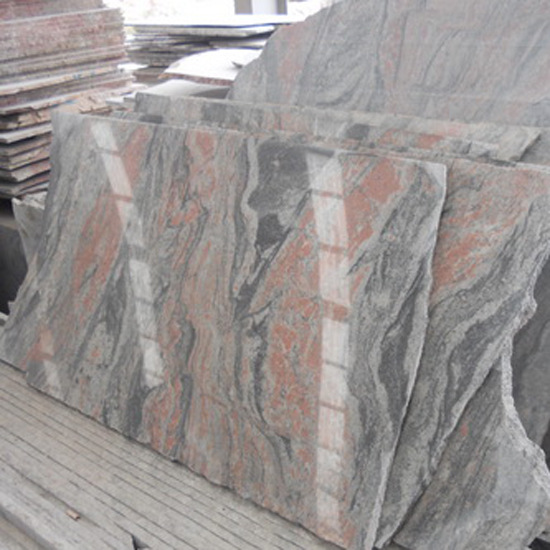 multicolour red granite slab