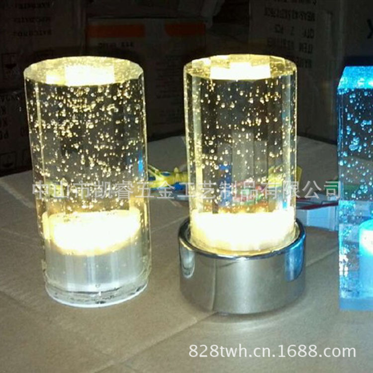 圆柱形水晶充电吧台灯酒吧灯LED充电台灯 酒