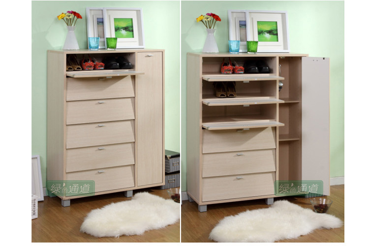 柜类-鞋柜宜家简易 6+1页门组合 板式收纳玄关