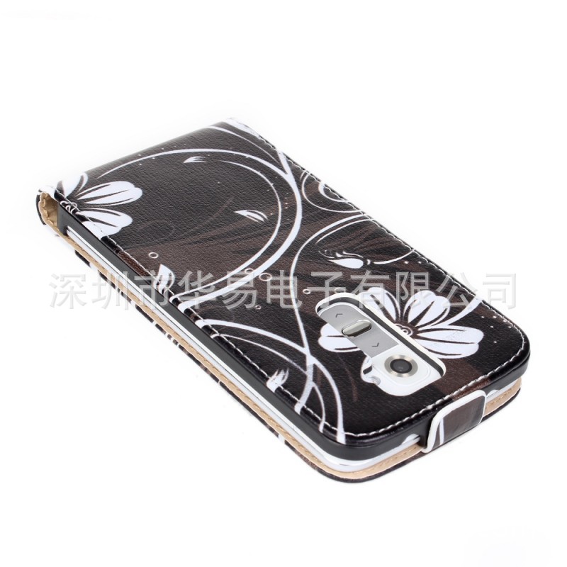 新款LG G2 蝴蝶花纹上下保护皮套 手机保护壳