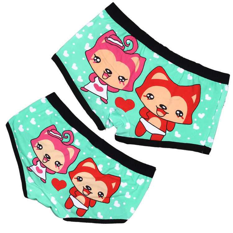 Q1093绿色阿狸卡通男女士<em>情侣内裤</em>内衣<em>纯棉三</em>