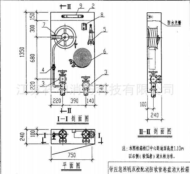 厂家直销sgy24e65z-j非标双栓带应急照明配消防软管卷盘消火栓箱