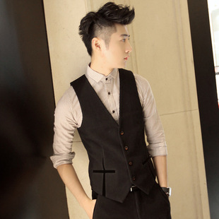 批发采购男式<em>马甲</em>-2013秋冬新款 英伦格子型男
