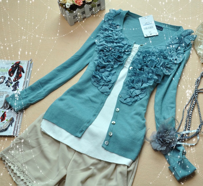 2012新品韩版春冬装内衬雪纺<em>双层</em>A字混<em>织毛衣</em>