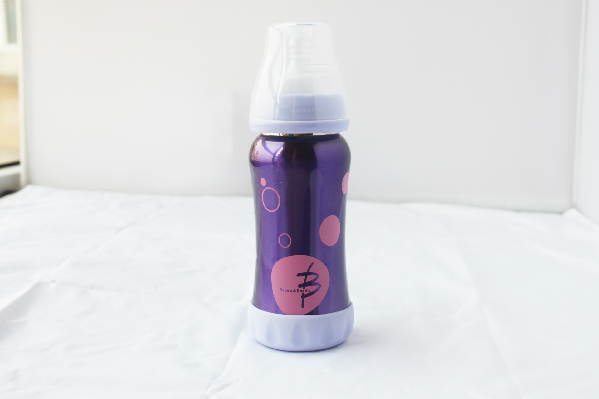 【英国宝恩 6安士宽口径不锈钢保温奶瓶180m