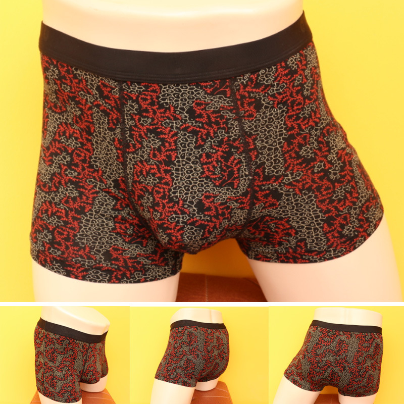 枪皇男士<em>内裤</em>批发 <em>竹纤维</em>平角印花<em>内裤</em> 男式品