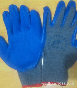 手部防护-厂家直销纱线皱纹挂胶手套,大量批发